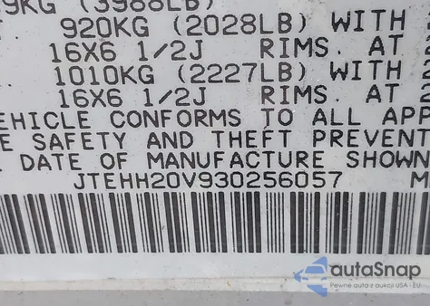 2003 Toyota Rav4 z USA, uszkodzony, nr VIN JTEHH20V930256057